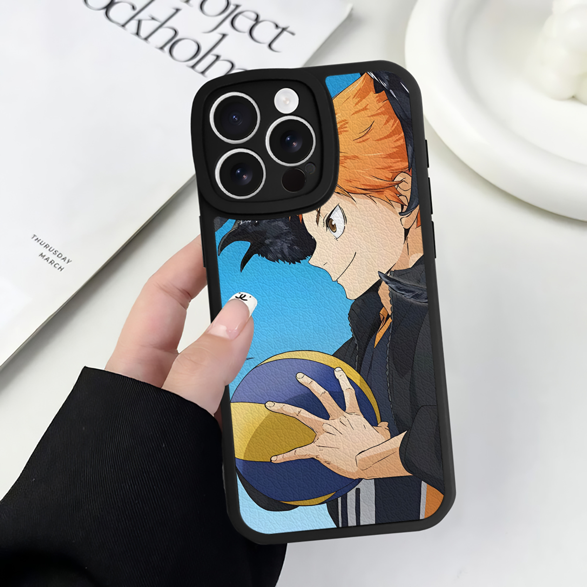 （画像用） ハイキュー!! Haikyu!! 【iPhone 16シリーズ対応】シリコンスマホケース（レザー調） 材質：シリコン